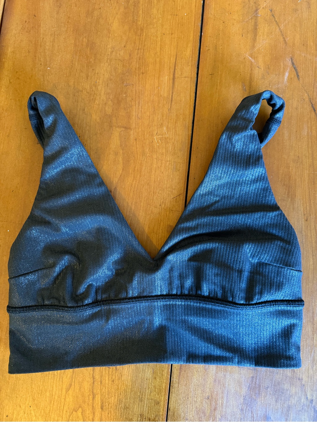 Lululemon Athletica Black Sparkly V-Neck Bralette
